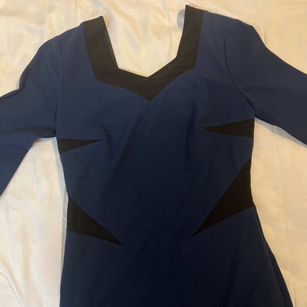 Reiss Dress Blue Womens Size 8 Body Mesh Design Long Sleeve Occasion Wear - Picture 7 of 16